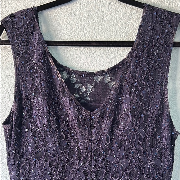 Elegant Navy Blue Lace Dress Size 12 - Picture 8 of 10